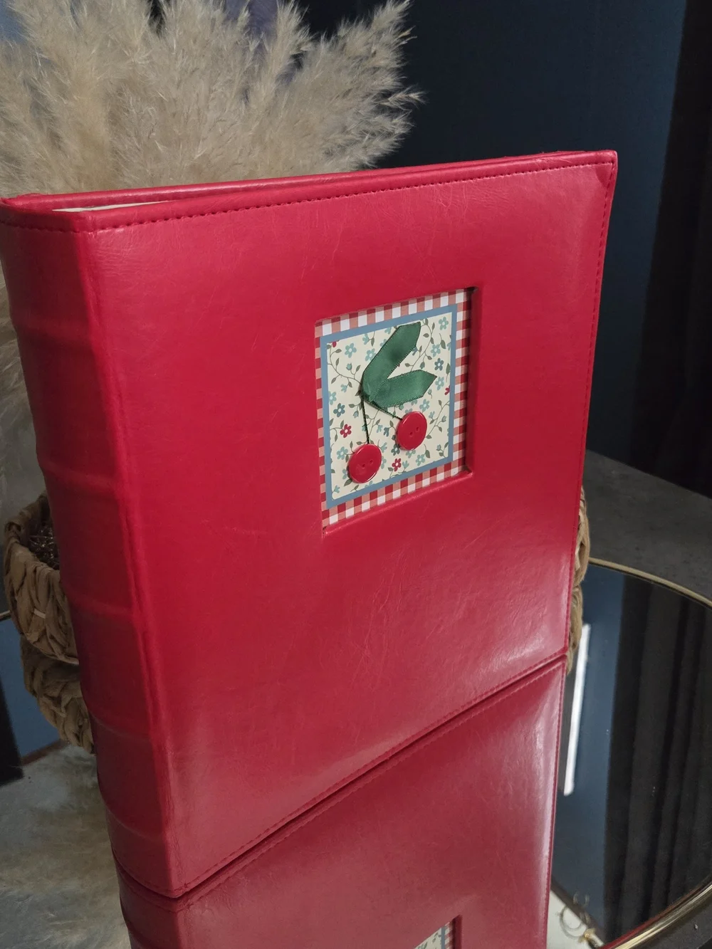 Vintage Cherry Recipe Binder Cookbook Organizer 3-Ring Binder Farmhouse Recipe